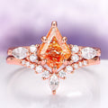 Skye Kite® Natural Sunstone Ring Set in 14K Rose Gold Vermeil by Aquamarise, featuring a radiant kite-cut sunstone with sparkling marquise and round accents.