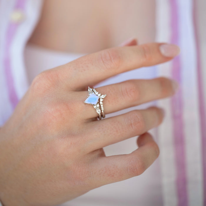Unique moonstone engagement ring set by Aquamarise