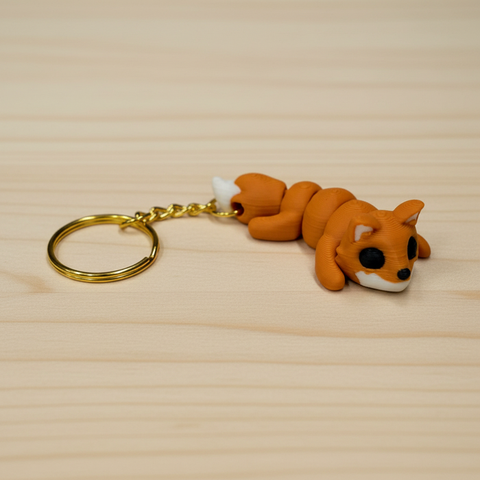 AI-generated Sleepy Fox Keychain close-up scene based on the real product image