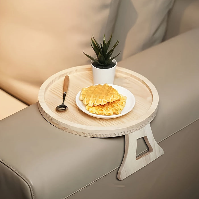 Foldable Wooden Sofa Armrest Tray Clip-On-4