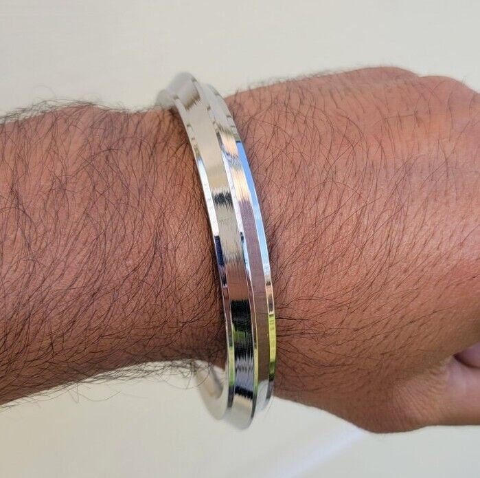 Stainless Steel Kara Sikh Kada Collar Edge Khalsa Bracelet Singh Kaur Bangle E19 Punjabi
