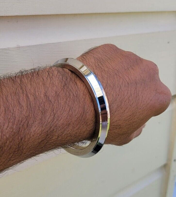 Stainless Steel Kara Sikh Kada Collar Edge Khalsa Bracelet Singh Kaur Bangle E19 Punjabi