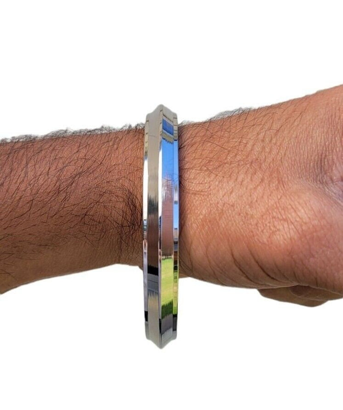 Stainless Steel Kara Sikh Kada Collar Edge Khalsa Bracelet Singh Kaur Bangle E19 Punjabi