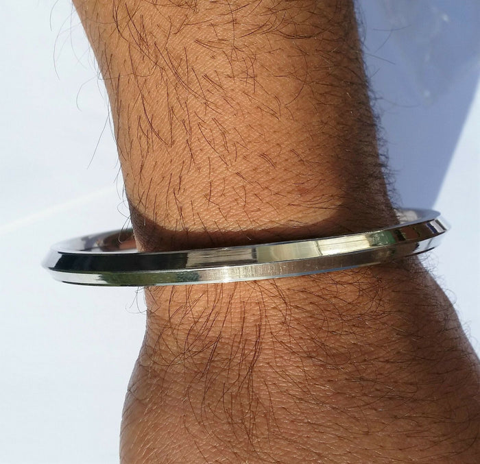 Stainless Steel Stunning One Edge Traditional Sikh Kara Punjabi Kada Kakar D1A1
