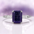 Starry Night Couples Ring Set- Night Court Inspired by Aquamarise, featuring a sparkling blue sandstone center with diamond accents, a celestial-inspired design for matching couples rings.