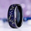 Starry Night Stardust Men's Wedding Band in Black Tungsten Carbide, 8mm, by Aquamarise, side profile view