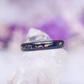 Starry Night® Stardust Wedding Band in Black Tungsten Carbide (4mm) with shimmering blue and gold flecks by Aquamarise