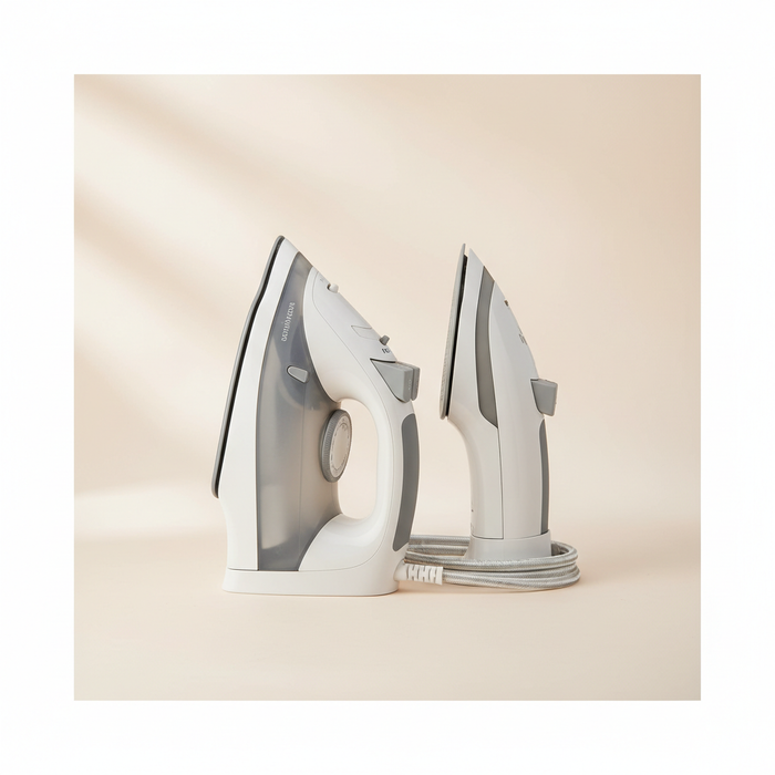 AI placeholder image of a steam iron with vertical steaming capability