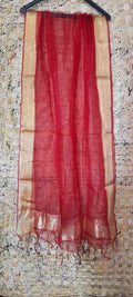 Organza Dupatta â€“ Red â€“ Hand Dyed â€“ Indiehaat