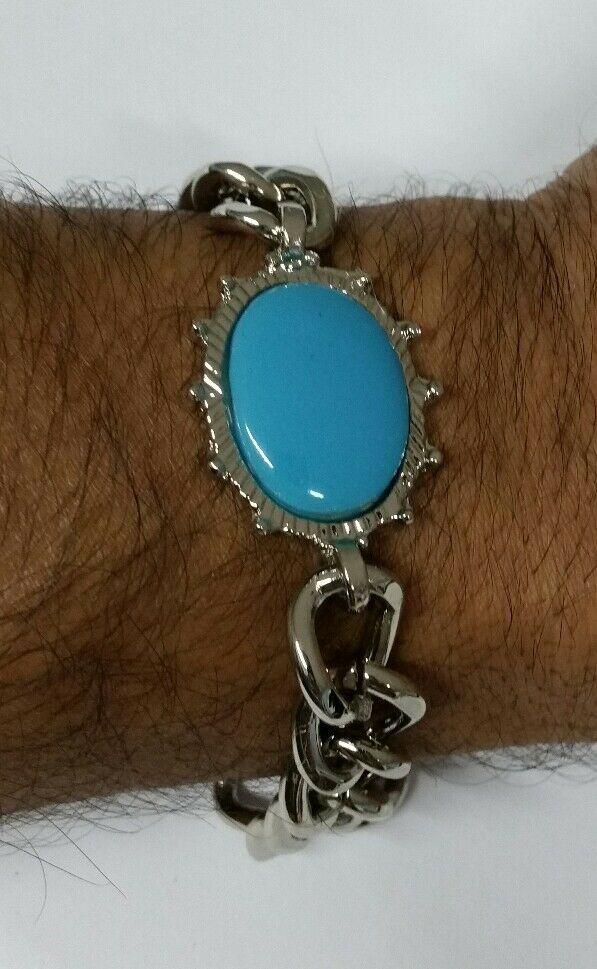 Stunning Steel SALMAN KHAN STYLE Movie Prem Ratan Dhan Payo Turquoise Bracelet G