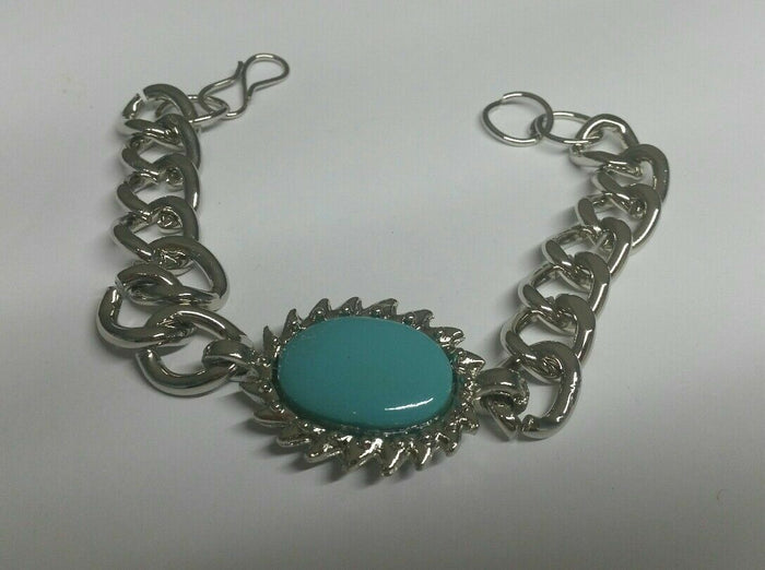 Stunning Steel SALMAN KHAN STYLE Movie Tubelight Bajrangi Green Stone Bracelet R