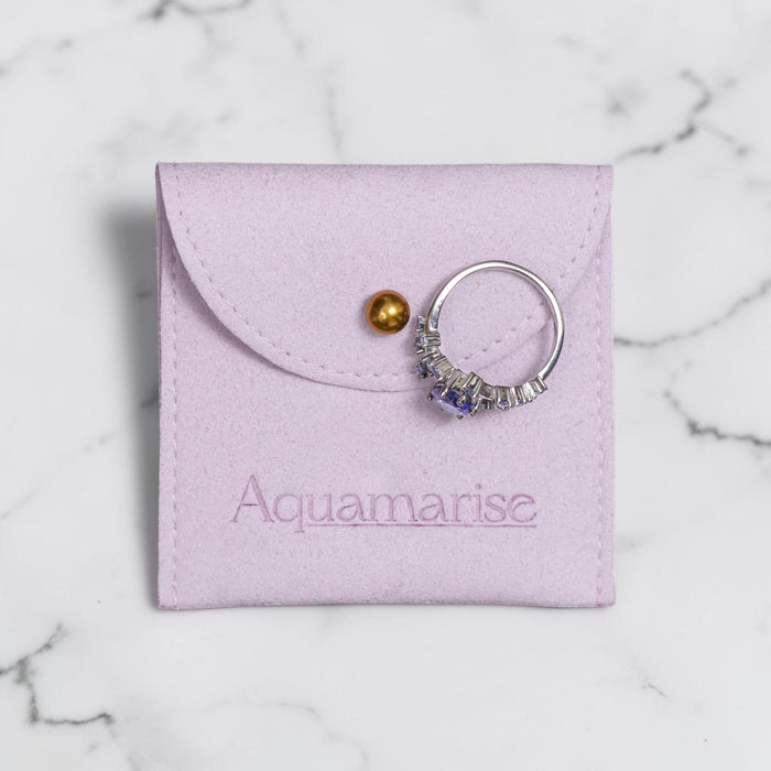 Suede Jewelry Pouch – Lilac Ring Storage & Travel Pouch