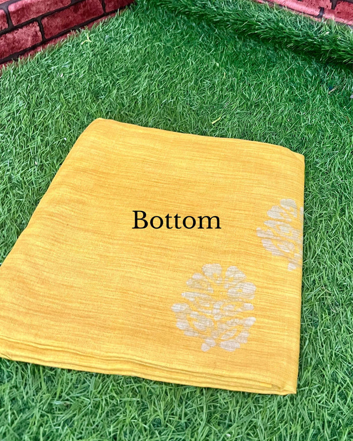 Sunny Khadi Cotton Wax Batik Hand Dyed Orange Suit (T+B+D)