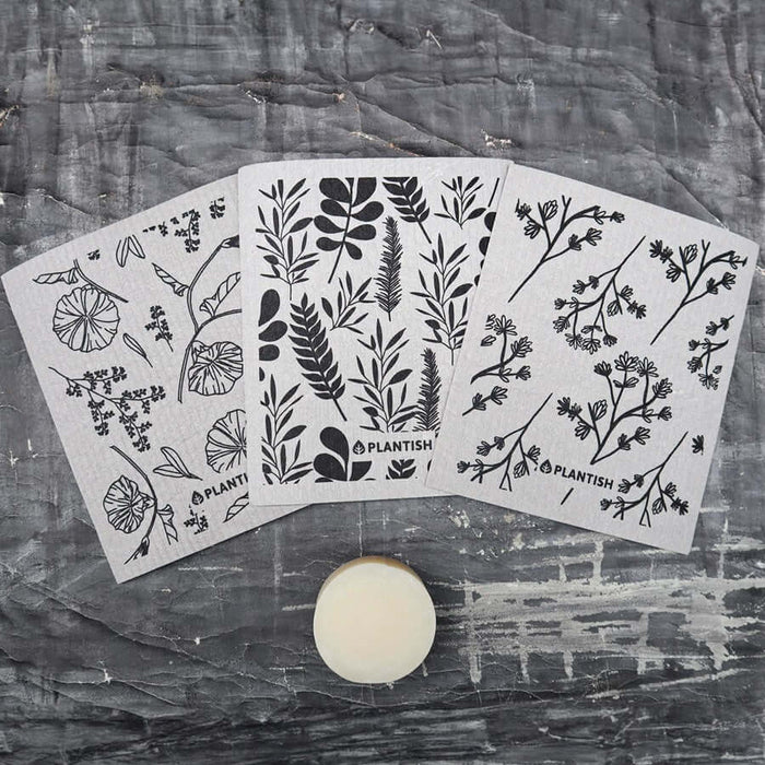 Swedish dishcloth set with dish soap