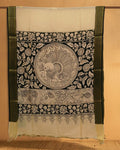 Indiehaat |Bangalori Handpainted Black Dupatta