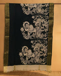 Indiehaat |Bangalori Handpainted Black Dupatta