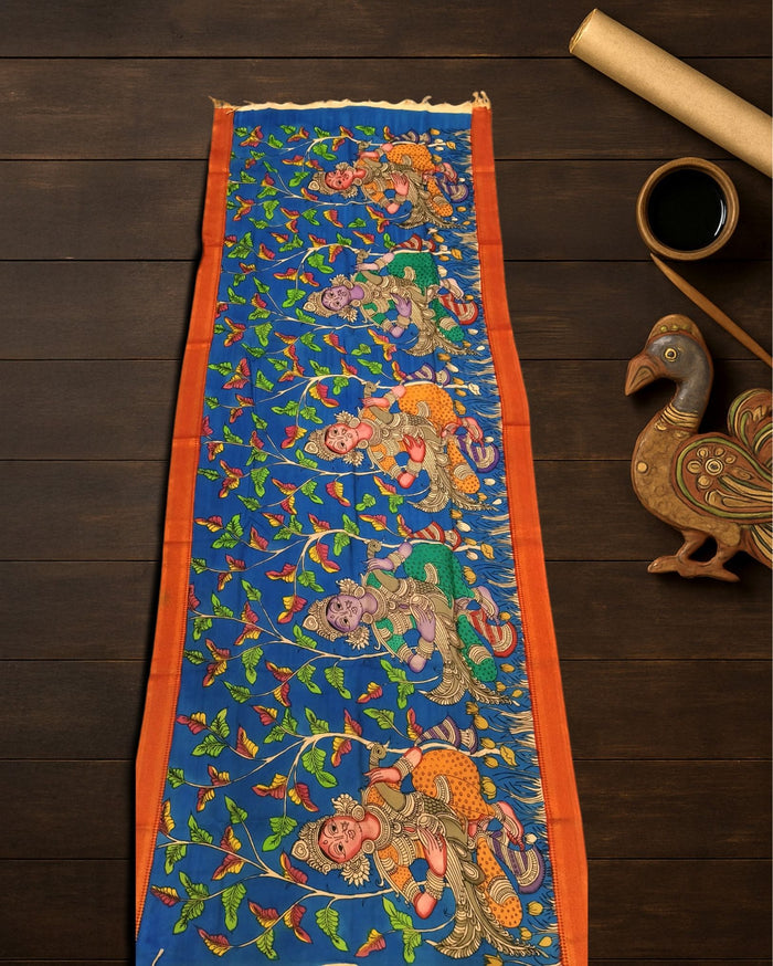 Indiehaat | Mangalagiri Handpainted Dupatta Multicolor
