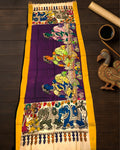 Indiehaat | Mangalagiri Handpainted Dupatta Purple