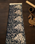 Indiehaat | Mangalagiri Handpainted Dupatta Black & White