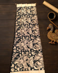 Indiehaat | Mangalagiri Handpainted Dupatta Black & White