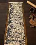 Indiehaat | Mangalagiri Handpainted Dupatta Black & White
