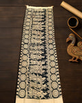 Indiehaat | Mangalagiri Handpainted Dupatta Black & White