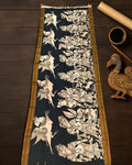 Indiehaat | Mangalagiri Handpainted Dupatta Black & White