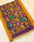 Indiehaat | Mangalagiri Silk Handpainted Yellow Dupatta