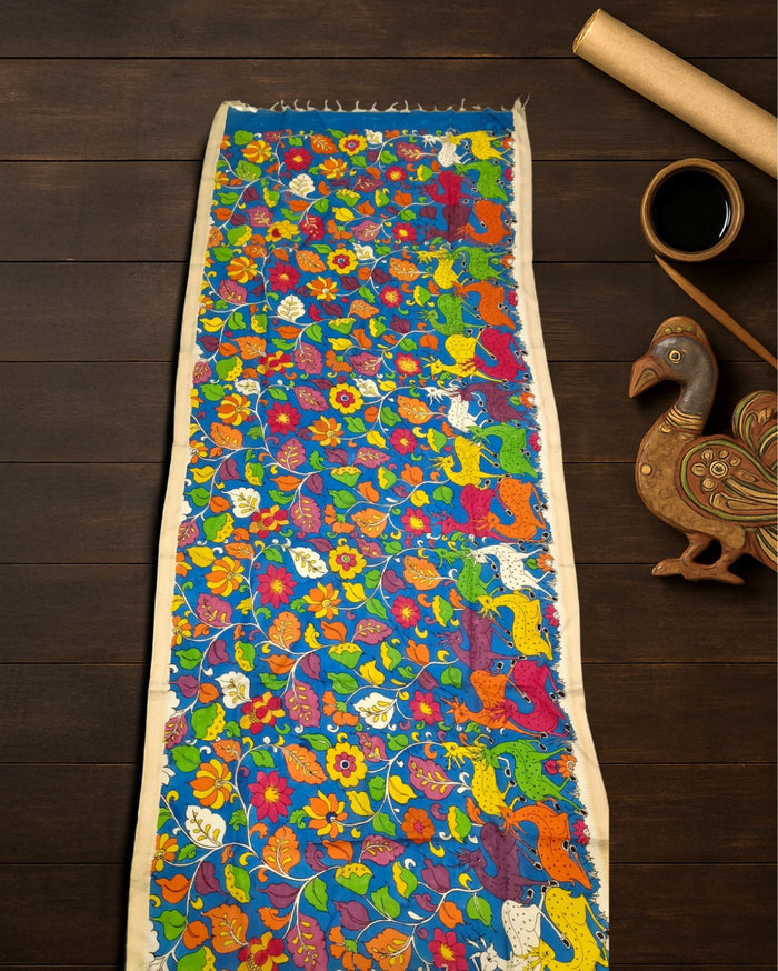 Indiehaat | Mangalagiri Handpainted Dupatta Multicolor