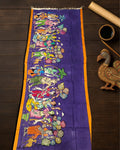 Indiehaat | Mangalagiri Handpainted Dupatta Blue