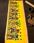 Indiehaat | Mangalagiri Handpainted Dupatta Yellow