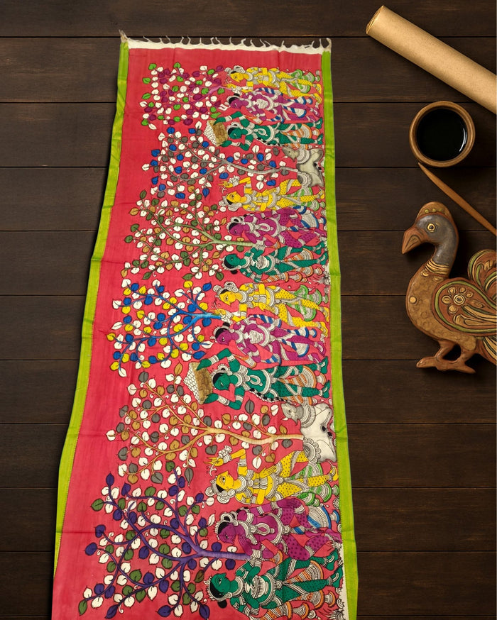 Indiehaat | Mangalagiri Handpainted Dupatta Multicolor