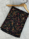 Indiehaat | Tepchi Handwork Georgette Saree Black