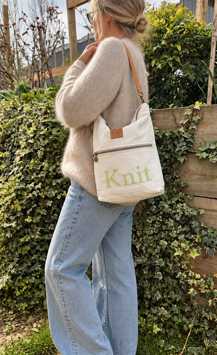 The Knit Bag - Shell/Lime