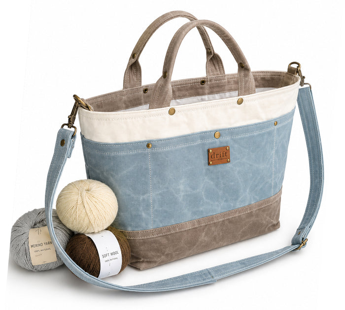 The Knitter's Carryall - Stone/Morning Tide