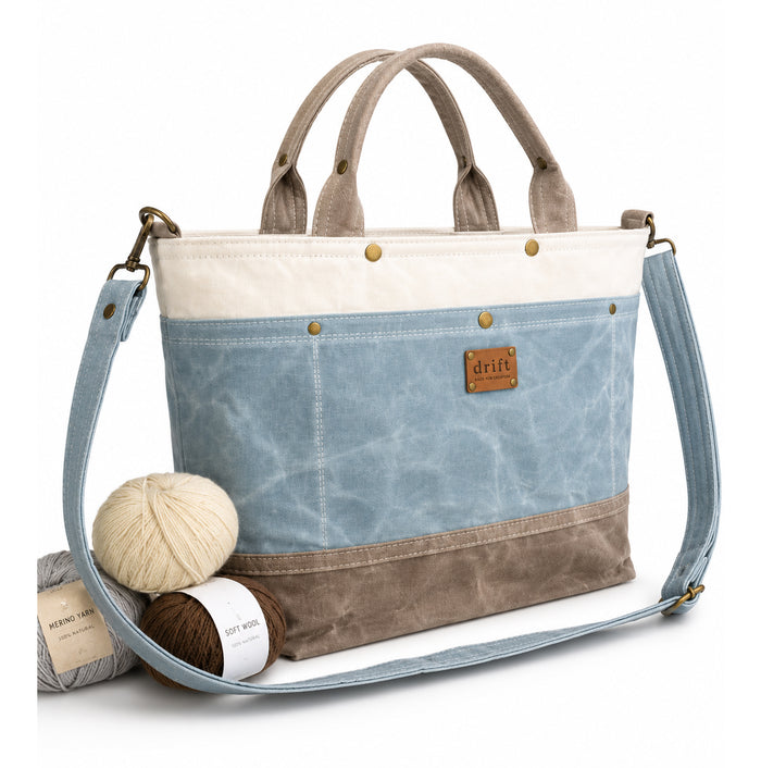 The Knitter's Carryall - Stone/Morning Tide