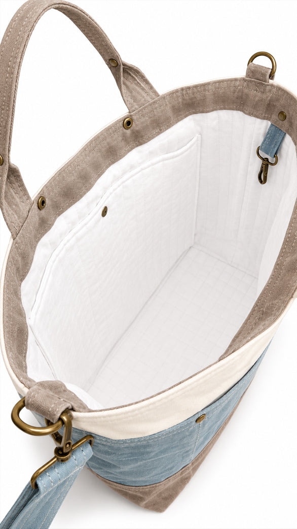 The Knitter's Carryall - Stone/Morning Tide