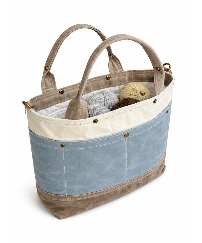 The Knitter's Carryall - Stone/Morning Tide