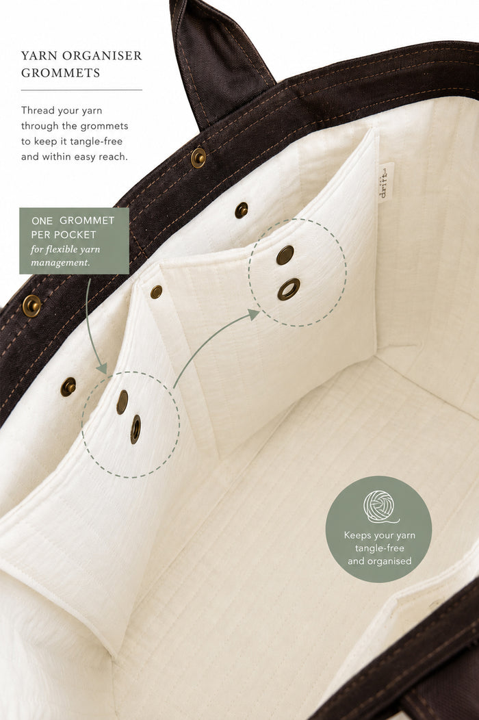 The Knitter's Carryall - Stone/Morning Tide