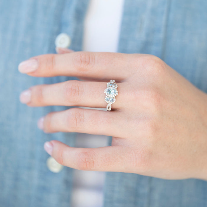Unique aquamarine engagement ring by Aquamarise