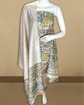 Timeless Katan Silk Madhubani Beige Suit (T+B+D)