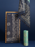Timeless Khadi Cotton Wax Batik Hand Dyed Blue Suit (T+B+D)