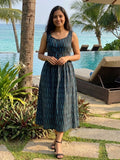 Pure Cotton Black Ikkat Dress | Indiehaat