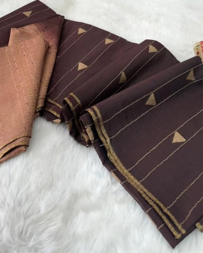 Indiehaat | Kota Silk Jacquard Weaving Saree Maroon