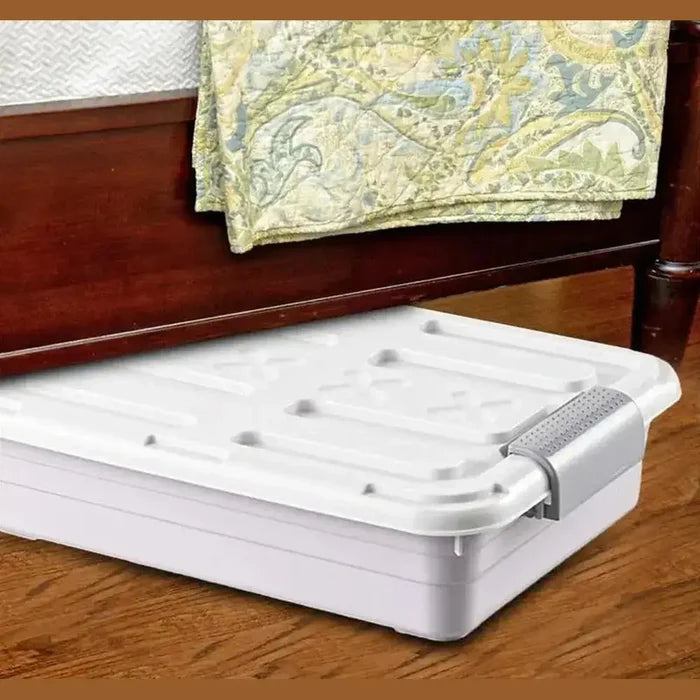 under-bed storage containers with casters for organized space, featuring rolling casters and waterproof design.