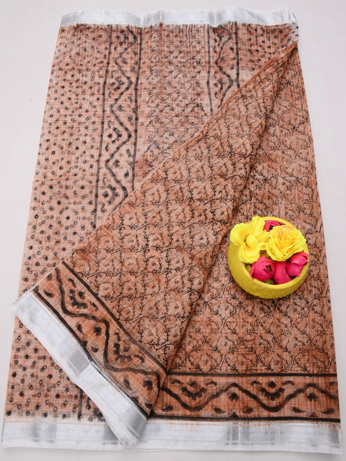Indiehaat | Kota Doria Blockprint Saree