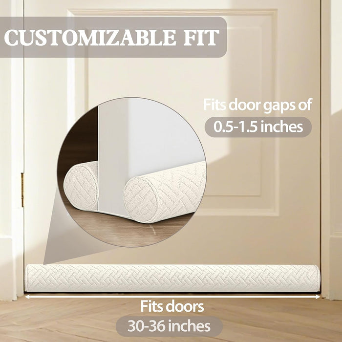 Ciieyuo Velvet Under Door Draft Stopper, Door Gap Filler, 30-36 Inches, Grey - image 2