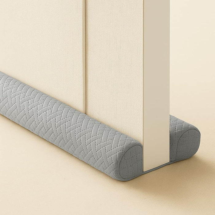 Ciieyuo Velvet Under Door Draft Stopper, Door Gap Filler, 30-36 Inches, Grey - image 4