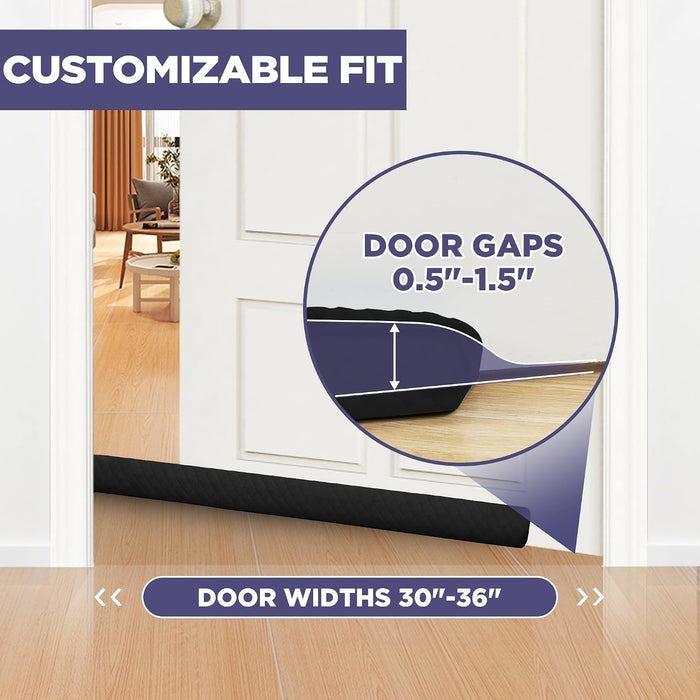 Ciieyuo Velvet Door Blocker, Adjustable 30-36 Inches - image 5