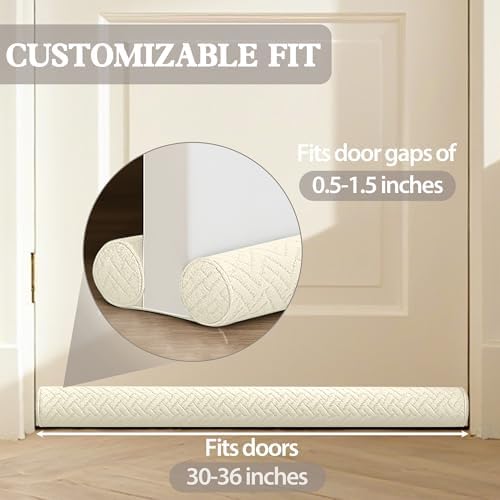 Ciieyuo Under Door Draft Stopper, Door Stoppers for Bottom of Door, 30"-36" - image 6